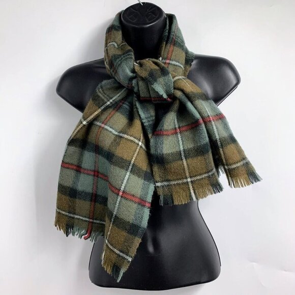 Lacharron Adults New Wool Plaid Tartan Fringe Med Length Wool Scarf - Picture 2 of 9